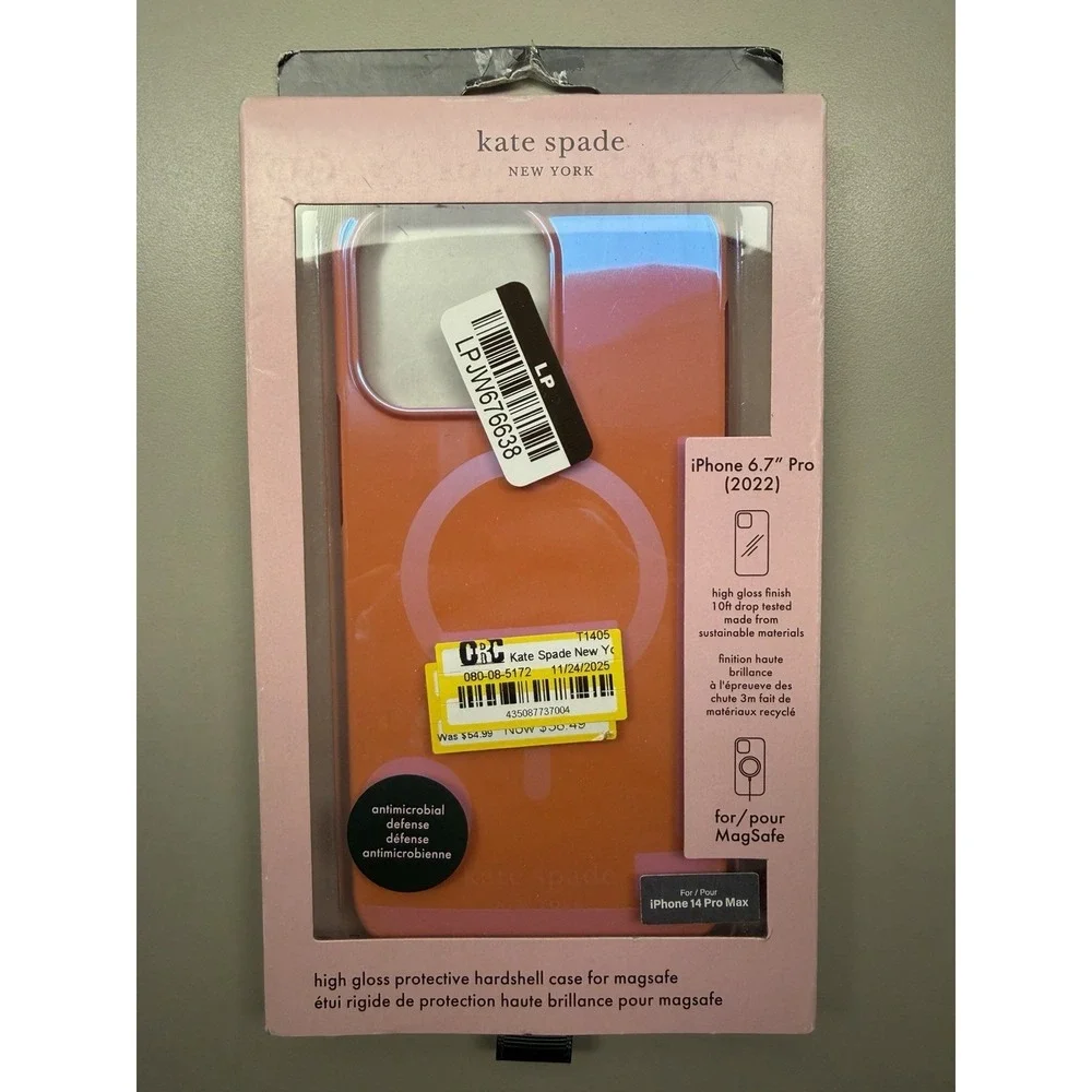 Kate Spade New York Apple iPhone 14 Pro Max Protective Case MagSafe Grapefruit